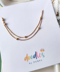 Double Bead Strand Bracelet 0.85 grams, 18KT Gold