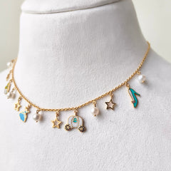 Cinderella Dreams Charm Necklace 5.8 Grams, 18KT Gold