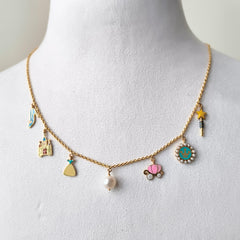 Royal Fantasy Charm Necklace 6.54 Grams, 18KT Gold