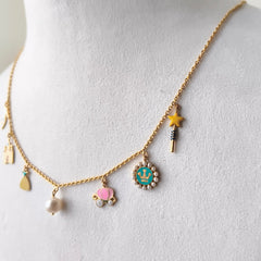 Royal Fantasy Charm Necklace 6.54 Grams, 18KT Gold