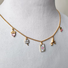 Lucky Hearts Charm Necklace 4.78 Grams, 18KT Gold