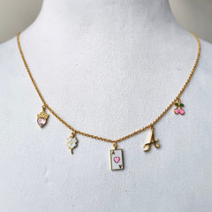 Lucky Hearts Charm Necklace 4.78 Grams, 18KT Gold