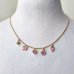 Sweet Blossom Charm Necklace 4.36 Grams, 18KT Gold