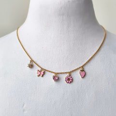 Sweet Blossom Charm Necklace 4.36 Grams, 18KT Gold