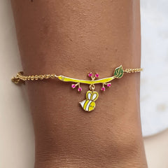 Bumblebee Garden Bracelet 2.6 Grams, 18KT Gold