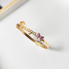 Pink Bow Kada 9.4 grams, 18KT Gold