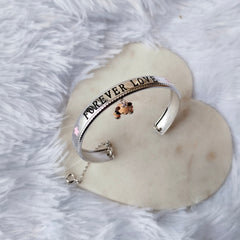 Forever Love Teddy Bear Bracelet 12.33 Grams, Silver