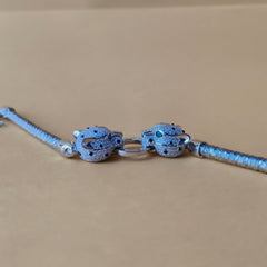 Twin Panther Bracelet 14.5 Grams, Silver
