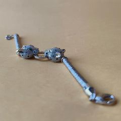 Twin Panther Bracelet 14.5 Grams, Silver