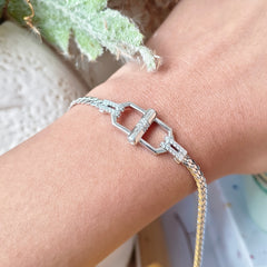 Elegance Link Silver Bracelet 6.95 Grams, Silver