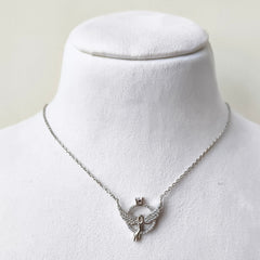 Guardian Angel Wings Necklace 4.81 Grams, Silver