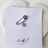 Little Blessings Evil Eye Safety Pin 2.08 Grams, Silver