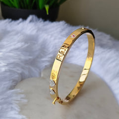 Personalized Diamond Kada 22 grams, 18KT Gold