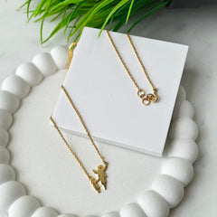 Mother & Child Silhouette Necklace 2.75 Grams, Silver