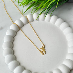 Mother & Child Silhouette Necklace 2.75 Grams, Silver