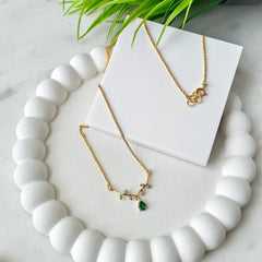 Emerald Branch Necklace 2.53 Grams, Silver