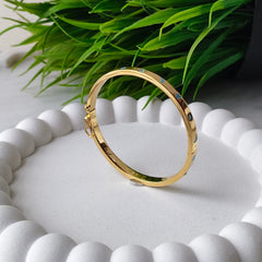 Moon & Star Gold-Plated Baby Kada Single Piece 8.28 Grams, Silver