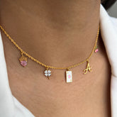 Lucky Hearts Charm Necklace 4.78 Grams, 18KT Gold