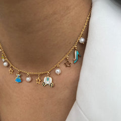 Cinderella Dreams Charm Necklace 5.8 Grams, 18KT Gold