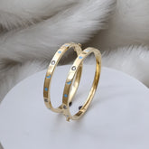 Enamel Star & Moon Bangles 12 Grams Single Piece, 18KT Gold