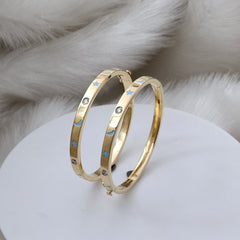 Enamel Star & Moon Bangles 12 Grams Single Piece, 18KT Gold