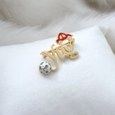 Personalised Lapel Pin With Car And Football 3.3 Grams, 18KT Gold