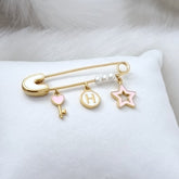 Key Initial Star Lapel Pin 4.2 Grams, 18KT Gold