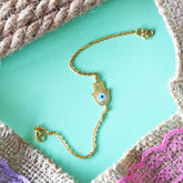 “Golden Guardian” Evil Eye Bracelet 3 grams, 18kt gold