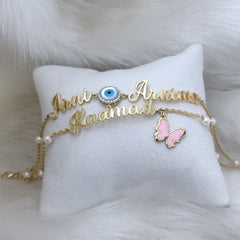 “Forever Connected” Personalised Name Bracelet 8 grams, 18kt gold