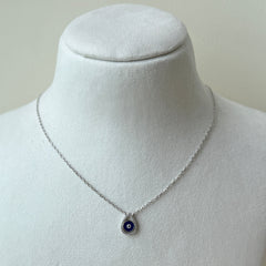Luna Evil Eye Necklace 3.4 Grams, Silver