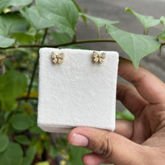 Diamond Bow Stud Earrings 1.87 grams , 18kt gold