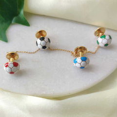 Football Theme Kurta Buttons 11.4 Grams, 18KT Gold