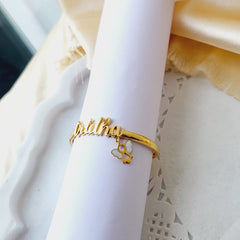 Butterfly Name Bangle 6 Grams, 18KT Gold