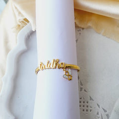 Butterfly Name Bangle 6 Grams, 18KT Gold