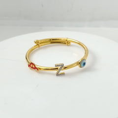 Car Initial Evil Eye Kada 6.35 Grams, 18KT Gold