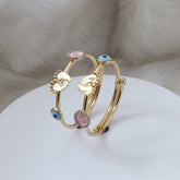 Evil Eye Baby Feet Kada 6 Grams Single Piece, 18KT Gold