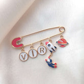 Austronut And Saturn Planet Lapel Pin 6.4 Grams, 18KT Gold