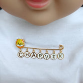 Personalised lapel pin with lion 6 grams, 18KT Gold