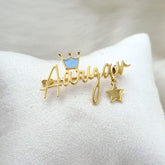 Personalized King Crown Pin 3.9 Grams, 18KT Gold