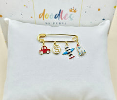 Car Initial Airplane Rocket Pin 3.36 Grams, 18KT Gold