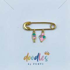Ice Cream Pin 1.89 Grams, 18KT Gold