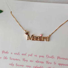 Crown Name With Heart Neckpiece 4.7 Grams, 18KT Gold