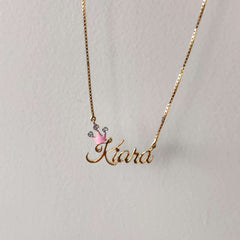 Enamel Crown Personalised Neckpiece 5 Grams, 18KT Gold