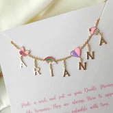 Dangling Font And Enamel Neckpiece 8 Grams, 18KT Gold