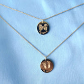 Hand Feet Impression Neckpiece 11 grams, 18KT Gold