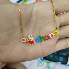 ColorPop Cartoon Charm Necklace 6 Grams, 18KT Gold