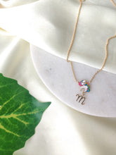 Unicorn With Initial Neckpiece, 18KT Gold