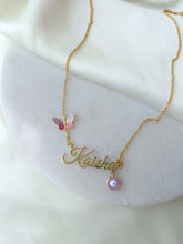 Personalised Neckpiece With Butterfly And Evil Eye 6.1 Grams, 18KT Gold