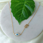 Evil Eye Monogram Initial Chain 5.5 Grams, 18KT Gold