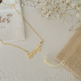 Cursive Grace Name Necklace 4.5 Grams, 18KT Gold